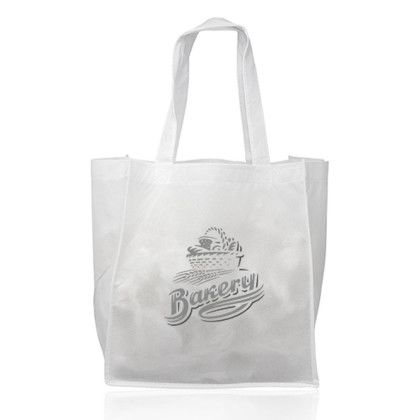 Custom Value Non-woven Grocery Tote Bags - White