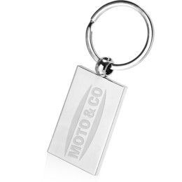 Custom Silver Rectangle Keychains - Silver 