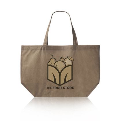 Custom Budget Non-Woven Shopper Tote Bags - Khakhi
