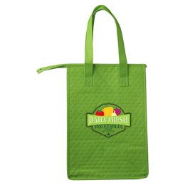 Custom Zipper Insulated Lunch Tote Bags - Lime green