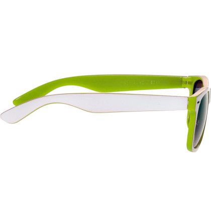 Custom Monaco Sunglasses - White/Lime Green Side View