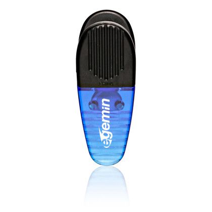 Custom Magnetic Clip Memo Holder - Translucent Blue Custom Magnetic Clip Memo Holder - Translucent Blue