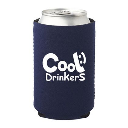 Custom Neoprene Collapsible Can Coolers - Navy Blue