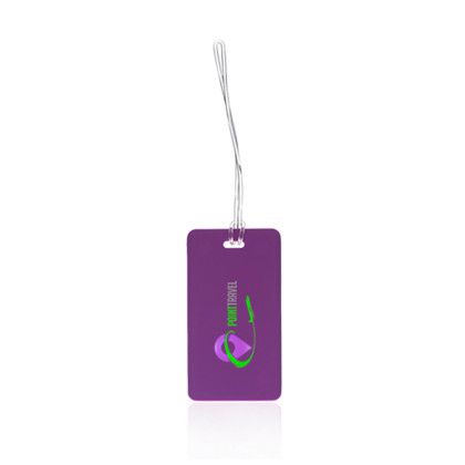 Custom Bali Plastic Slip In Pocket Luggage Tags - Purple