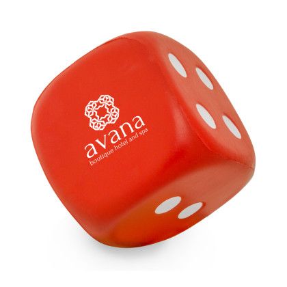 Custom Dice Shaped Stress Balls - Red 