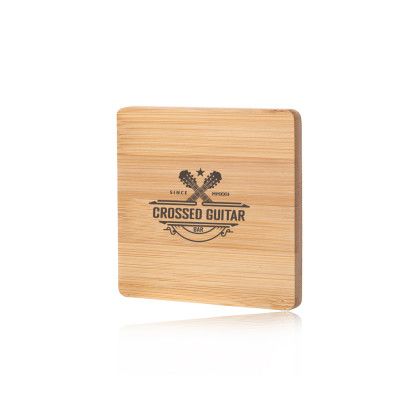 Custom Bamboo Coaster with Concealed Bottle Opener - Brown