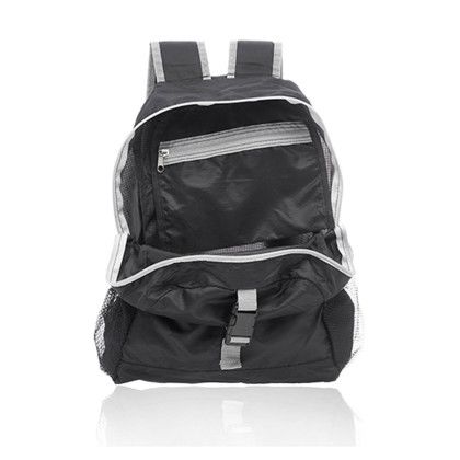 Custom Lightweight Foldable Backpacks - Black Inside View