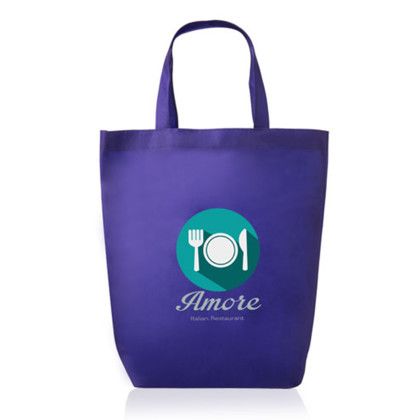 Custom Large Commerce Non Woven Tote Bags - Purple