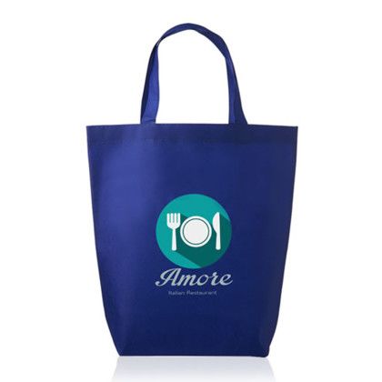 Custom Large Commerce Non Woven Tote Bags - Reflex Blue