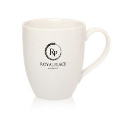 Custom 11 oz. Bistro Vitrified Porcelain Mugs - White Custom 11 oz. Bistro Vitrified Porcelain Mugs - White