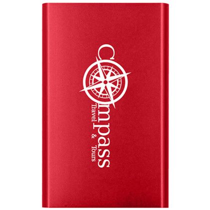 Custom 4000mAh Ultra-Slim Aluminum Power Bank - Red