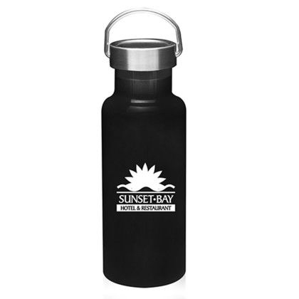 Custom 17 Oz. Stainless Steel Canteen Water Bottles - Black