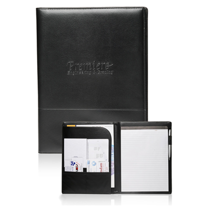 Custom Stitched Leather Portfolios - Black Lifestyle