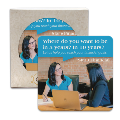 Custom CoasterStone Square Absorbent Stone Coaster - Single (4 1/4"x4 1/4") 