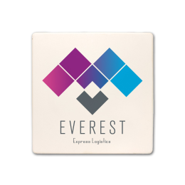 Custom CoasterStone Square Absorbent Stone Coaster - Single (4") - Bulk