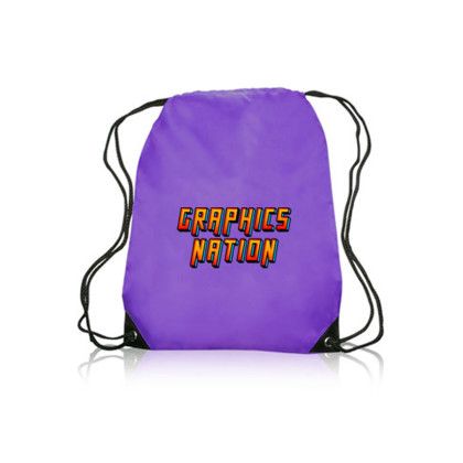 Custom Black Trim Drawstring Bags - Purple Custom Black Trim Drawstring Bags - Purple