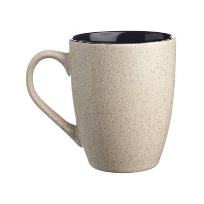Custom 10 oz Sesame Speckled Two Tone Coffee Mugs - Black Back