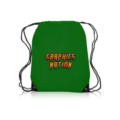 Custom Black Trim Drawstring Bags - kelly Green Custom Black Trim Drawstring Bags - kelly Green