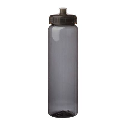 Custom 32 oz Poly Clear Plastic Water Bottles - Translucent Smoke Back View