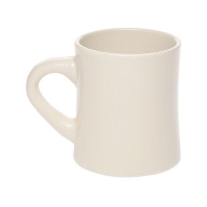 Custom 12 oz. Thick Grip Glossy Ceramic Diner Custom Mugs - Ivory Back side