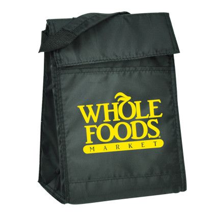 Custom Velcro Closure Insulated Lunch Bags - Black