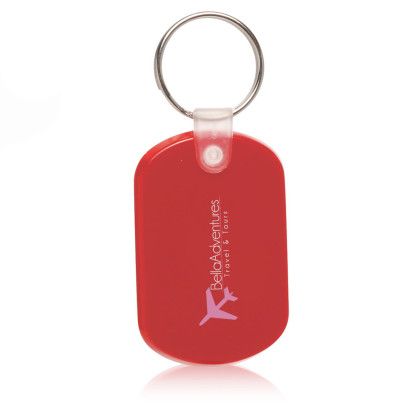 Custom Tag Soft Plastic Keychains - Transparent Red - Added Fee for Multiple Imprint Colors Custom Tag Soft Plastic Keychains - Transparent Red - Added Fee for Multiple Imprint Colors