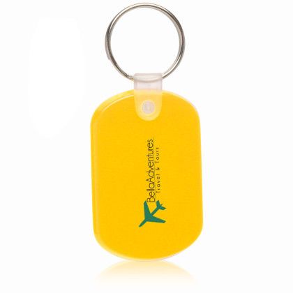 Custom Tag Soft Plastic Keychains - Yellow Custom Tag Soft Plastic Keychains - Yellow