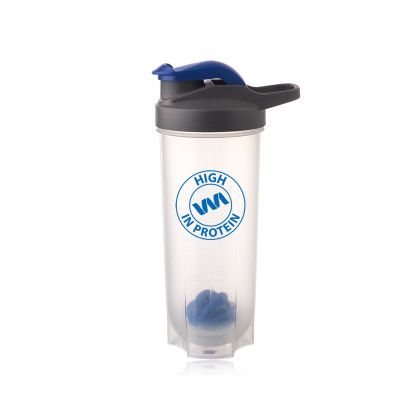 Custom 24 oz Plastic Shaker Bottles with Mixer - Reflex Blue