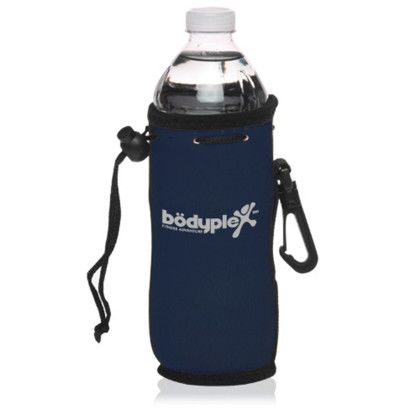 Custom Neoprene Water Bottle Drawstring Insulators -Navy Blue