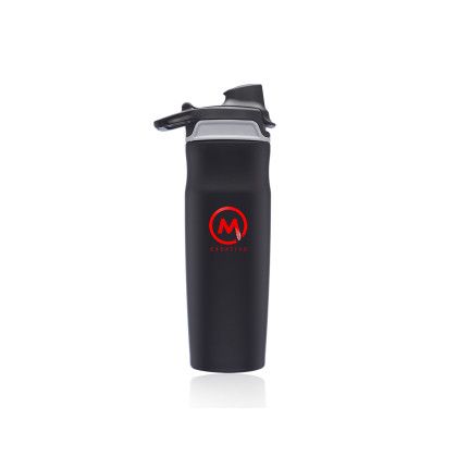 Custom 20 oz Juno Water Bottles with Flip Lid - Black