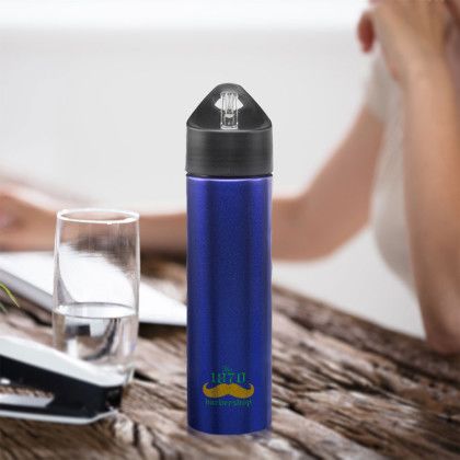 Custom 25 oz. Slim Stainless Steel Water Bottles - Blue Lifestyle