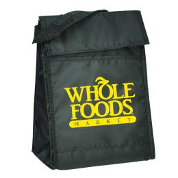 Custom Velcro Closure Insulated Lunch Bags - Black
