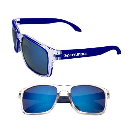Custom Sunglasses with Mirror Lenses - Blue Custom Sunglasses with Mirror Lenses - Blue