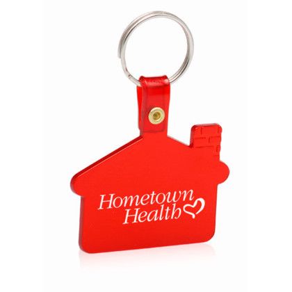 Custom House Shaped Soft Key Tags - Transparent Red