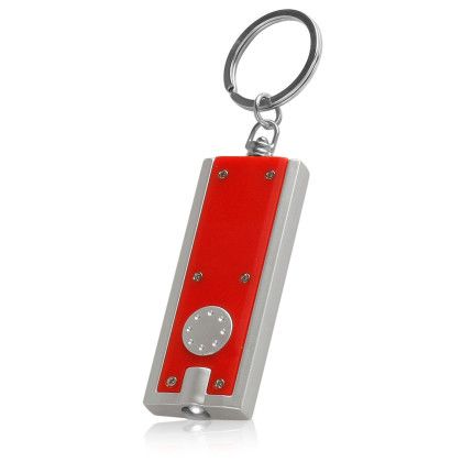 Custom Rectangle Light Keychains - Red - Back Side