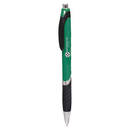 Custom Bright Colors Rubber Grip Ballpoint Pens - Dark Green 