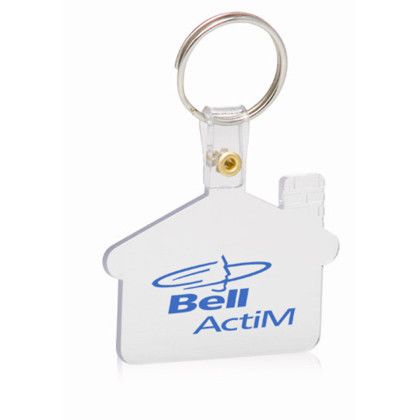 Custom House Shaped Soft Key Tags - White
