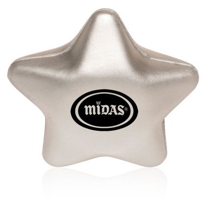 Custom Star Stress Balls - Silver 