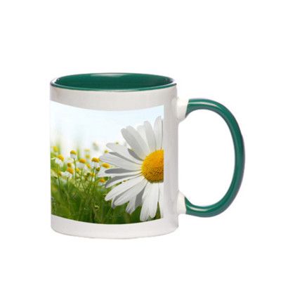 Custom 11 oz. Bright Two-Tone Sublimation Custom Mugs - Green 