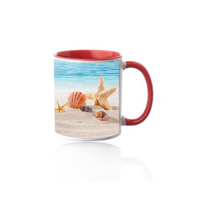 Custom 11 oz. Bright Two-Tone Sublimation Custom Mugs - Red