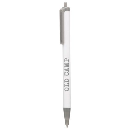 Custom Click Action Company Pens - Grey Custom Click Action Company Pens - Grey