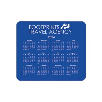 Custom Horizontal Calendar Mouse Pads - Blue