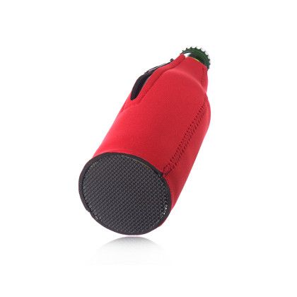 Custom Neoprene Zippered Beer Bottle Custom Coolies - Red Bottom View 