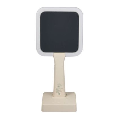 Custom Wellable LED Mirror with Stand - Cream Front View Custom Wellable LED Mirror with Stand - Cream Front View