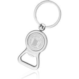 Custom Chrome Bottle Opener Keychains - Silver 