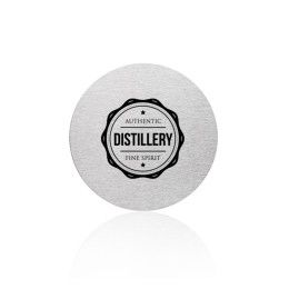 Custom Reno Stainless Steel Round Coasters - Silver 