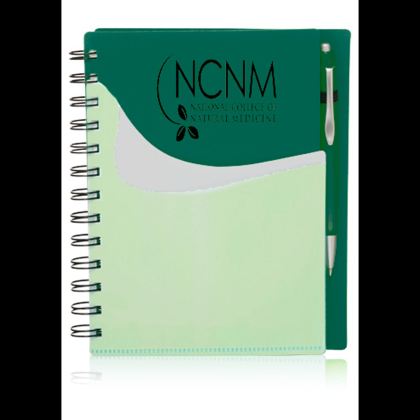Custom Spiral Notebooks with Front Pocket - Green