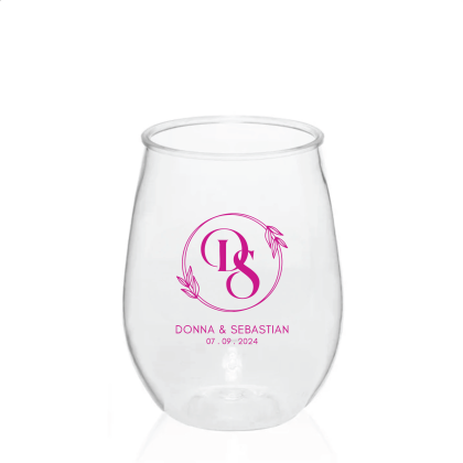 Custom 10 oz. Stemless Plastic Wine Glasses - Clear 
