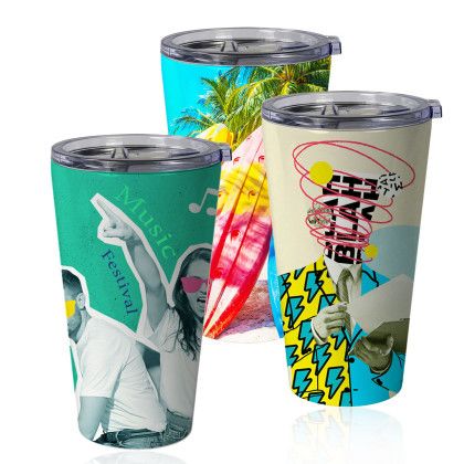 Custom 16 oz Insulated SS Sublimation Tumbler - White