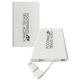 Custom 4000mAh Slim Credit Card Power Bank - White